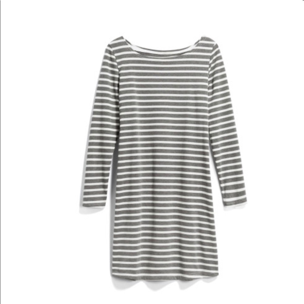 Long sleeved striped knit dress